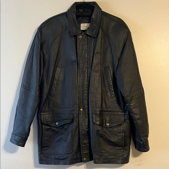 American Weekend Leather Jacket Black Men’s Coat - Picture 1 of 5